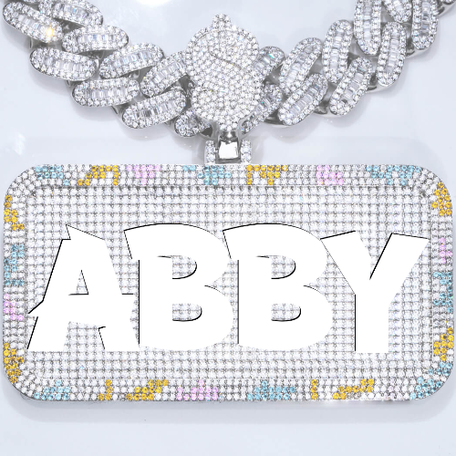 CUSTOM LETTER NECKLACE 3D COLORFUL SQUARE
