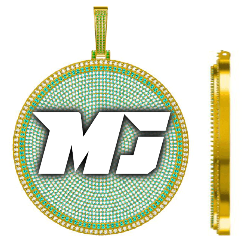 CUSTOM LETTER NECKLACE 3D BIG DISC