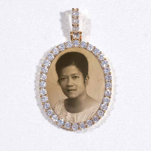 3D Oval Custom Picture Pendant