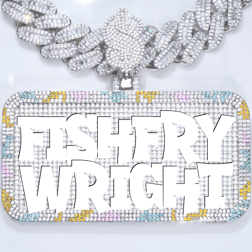 CUSTOM LETTER NECKLACE 3D COLORFUL SQUARE