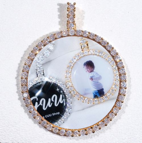 LARGE 3D CIRCLE CUSTOM PICTURE PENDANT