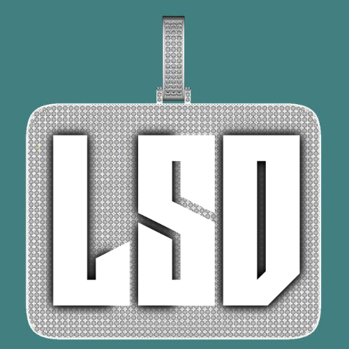 CUSTOM LETTER NECKLACE 3D BIG SQUARE