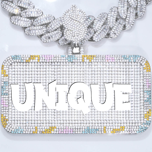 CUSTOM LETTER NECKLACE 3D COLORFUL SQUARE