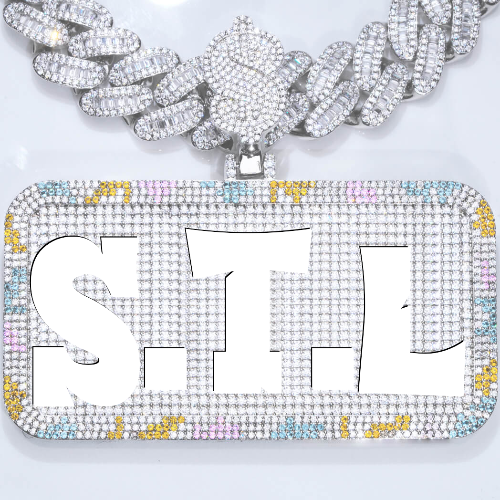 CUSTOM LETTER NECKLACE 3D COLORFUL SQUARE
