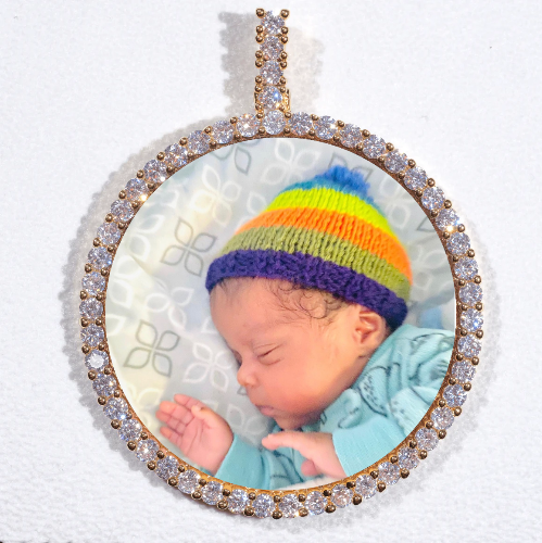 LARGE 3D CIRCLE CUSTOM PICTURE PENDANT
