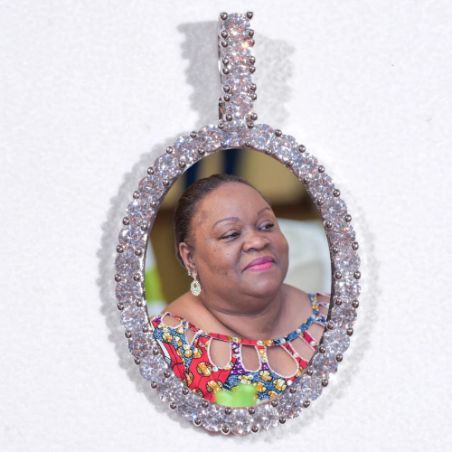 Large 3D Oval Custom Picture Pendant