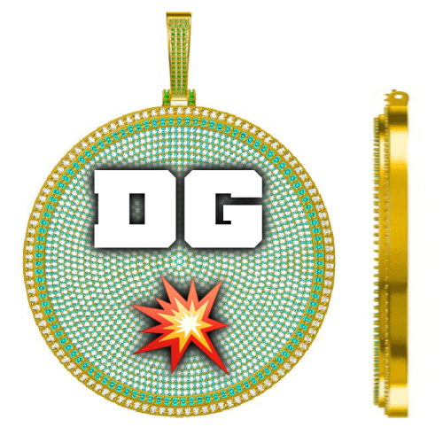 CUSTOM LETTER NECKLACE 3D BIG DISC