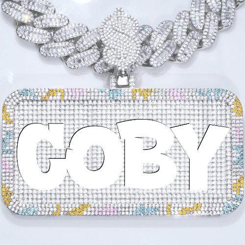 CUSTOM LETTER NECKLACE 3D COLORFUL SQUARE