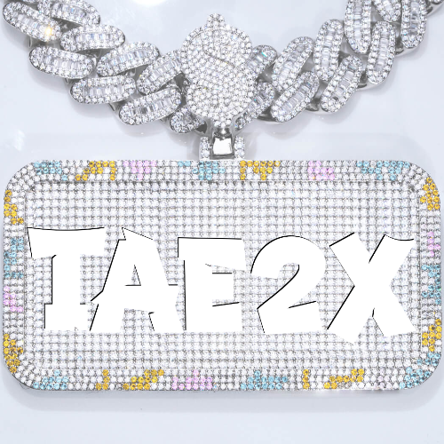 CUSTOM LETTER NECKLACE 3D COLORFUL SQUARE