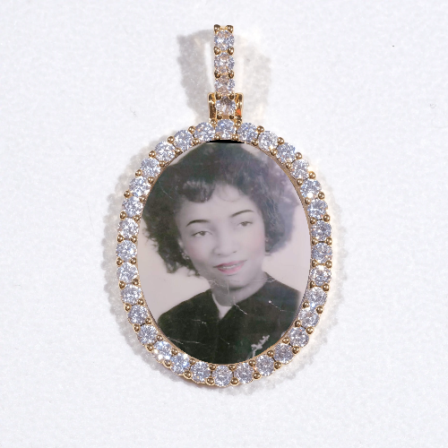 3D Oval Custom Picture Pendant