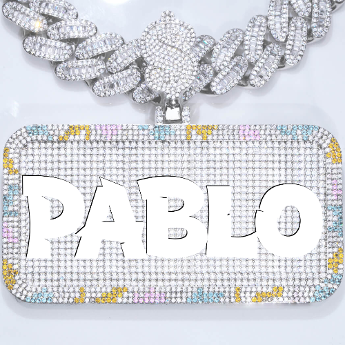 CUSTOM LETTER NECKLACE 3D COLORFUL SQUARE