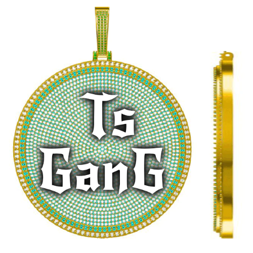 CUSTOM LETTER NECKLACE 3D BIG DISC