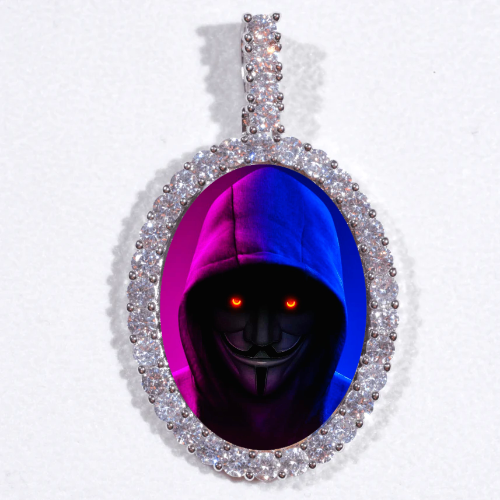 Large 3D Oval Custom Picture Pendant