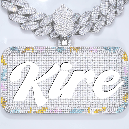 CUSTOM LETTER NECKLACE 3D COLORFUL SQUARE