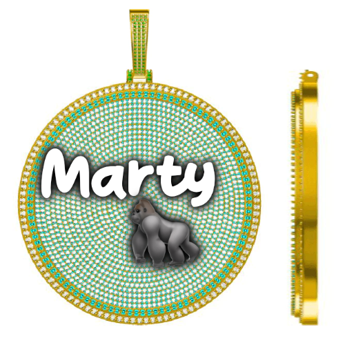 CUSTOM LETTER NECKLACE 3D BIG DISC