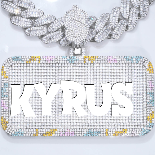 CUSTOM LETTER NECKLACE 3D COLORFUL SQUARE