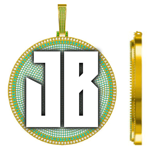 CUSTOM LETTER NECKLACE 3D BIG DISC