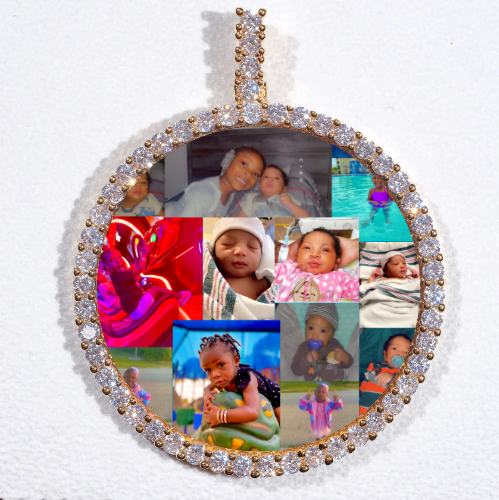 LARGE 3D CIRCLE CUSTOM PICTURE PENDANT