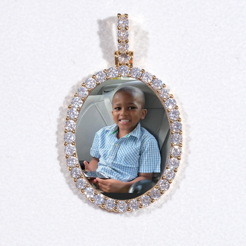3D Oval Custom Picture Pendant