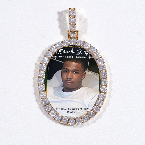 3D Oval Custom Picture Pendant