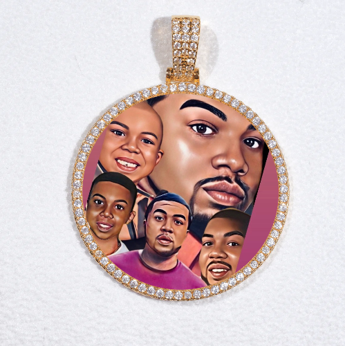 MEDIUM 3D CIRCLE CUSTOM PICTURE PENDANT