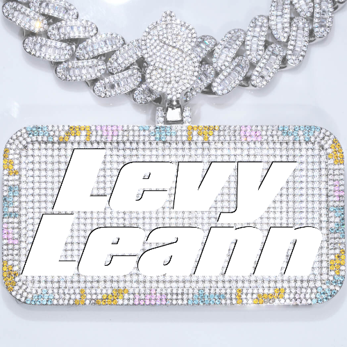CUSTOM LETTER NECKLACE 3D COLORFUL SQUARE
