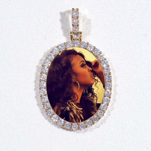 3D Oval Custom Picture Pendant