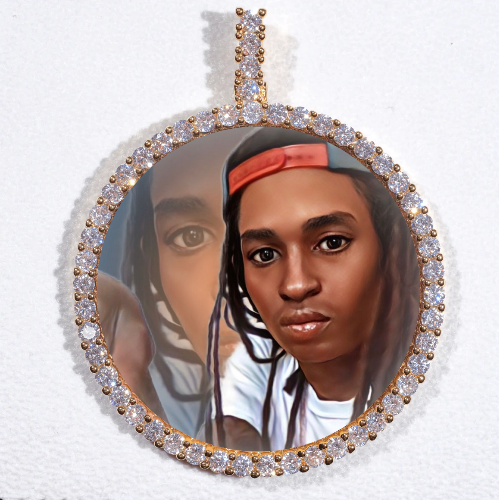 LARGE 3D CIRCLE CUSTOM PICTURE PENDANT