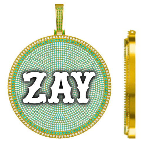 CUSTOM LETTER NECKLACE 3D BIG DISC