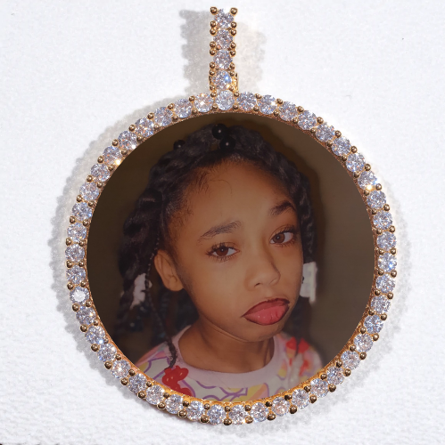 LARGE 3D CIRCLE CUSTOM PICTURE PENDANT