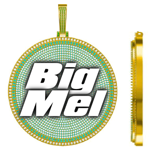 CUSTOM LETTER NECKLACE 3D BIG DISC