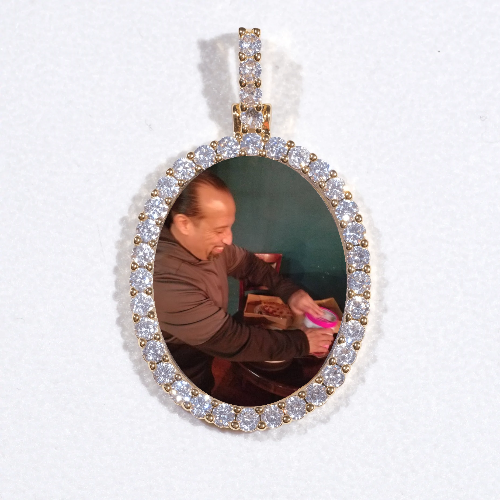 3D Oval Custom Picture Pendant