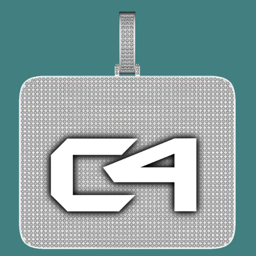 CUSTOM LETTER NECKLACE 3D BIG SQUARE