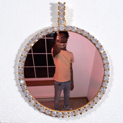 LARGE 3D CIRCLE CUSTOM PICTURE PENDANT