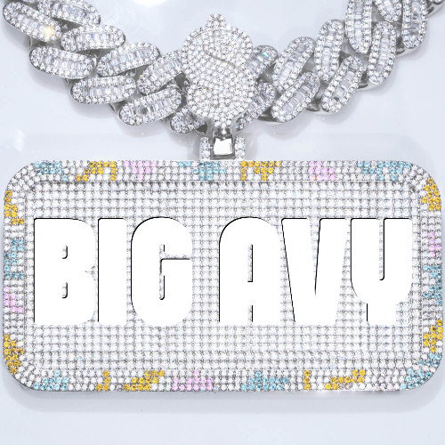 CUSTOM LETTER NECKLACE 3D COLORFUL SQUARE
