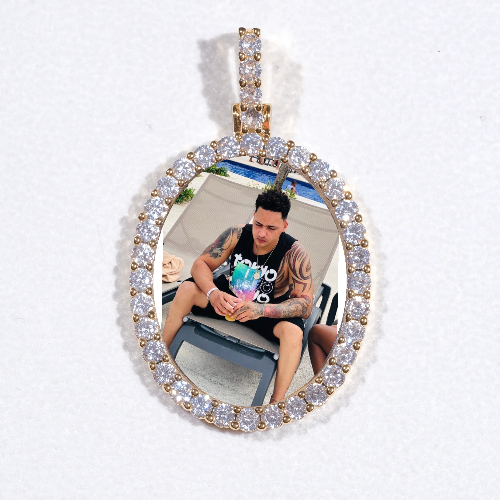 3D Oval Custom Picture Pendant