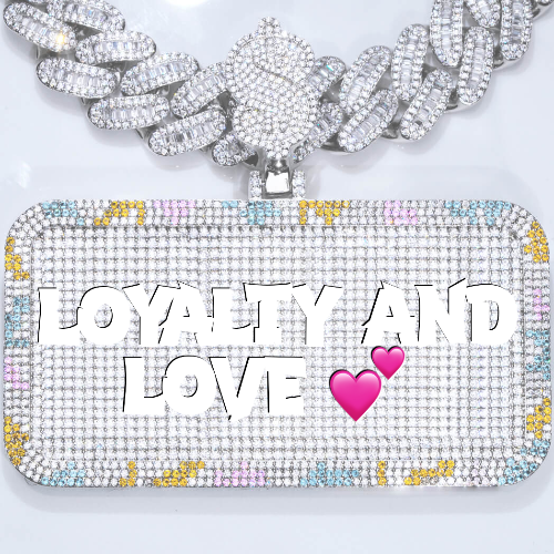 CUSTOM LETTER NECKLACE 3D COLORFUL SQUARE