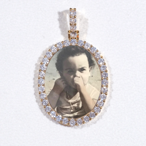 3D Oval Custom Picture Pendant