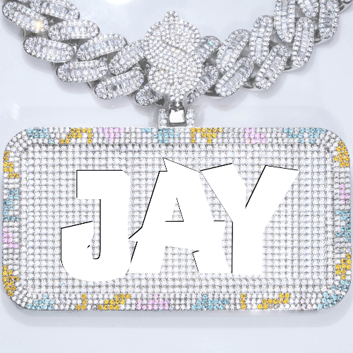 CUSTOM LETTER NECKLACE 3D COLORFUL SQUARE