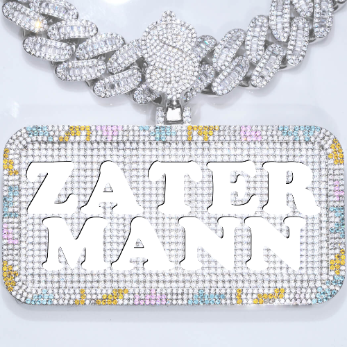 CUSTOM LETTER NECKLACE 3D COLORFUL SQUARE
