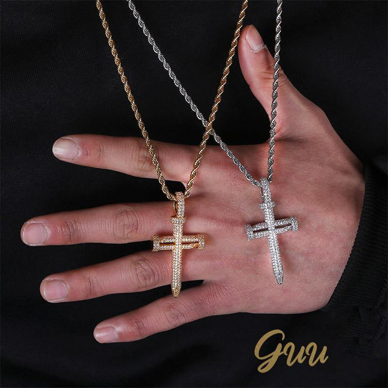 18K Gold-Plated AAA CZ Cross Pendant - The GUU Shop