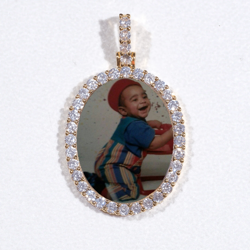 3D Oval Custom Picture Pendant