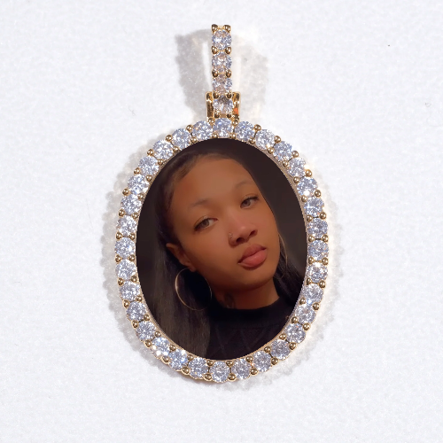 3D Oval Custom Picture Pendant