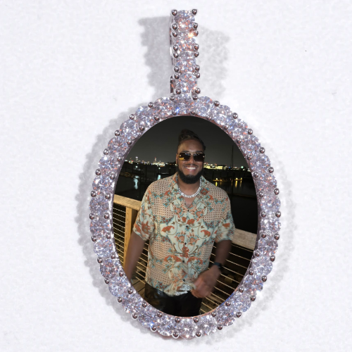 Large 3D Oval Custom Picture Pendant