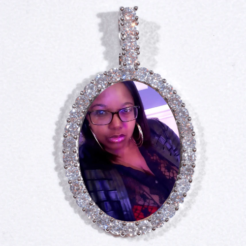 Large 3D Oval Custom Picture Pendant