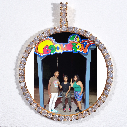 LARGE 3D CIRCLE CUSTOM PICTURE PENDANT