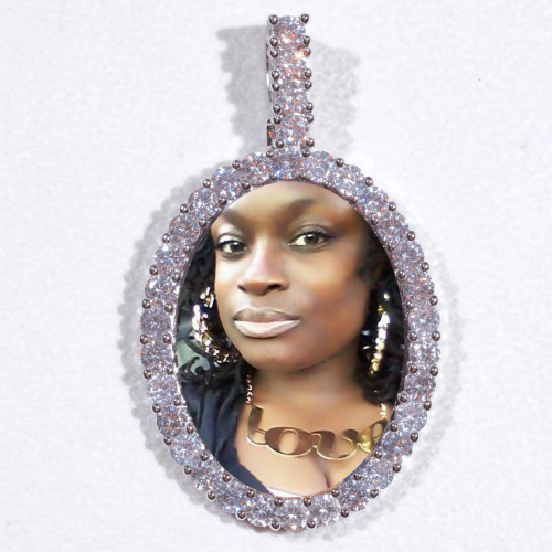 Large 3D Oval Custom Picture Pendant