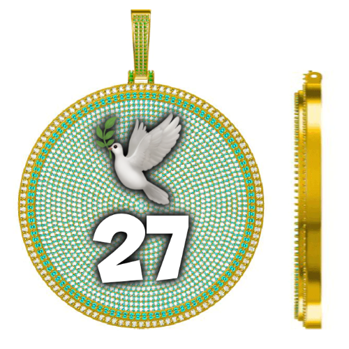 CUSTOM LETTER NECKLACE 3D BIG DISC