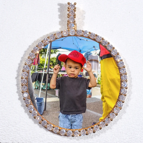 LARGE 3D CIRCLE CUSTOM PICTURE PENDANT