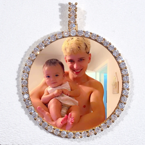 LARGE 3D CIRCLE CUSTOM PICTURE PENDANT